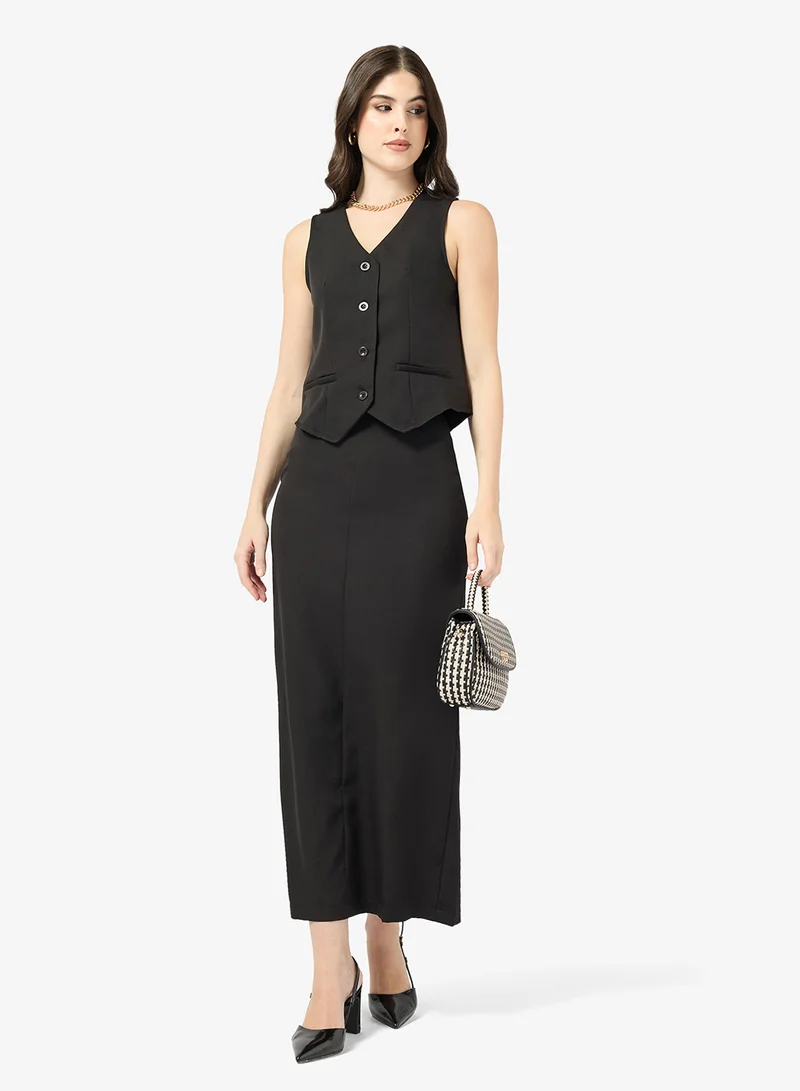 ايلا Vest With Column Skirt Set